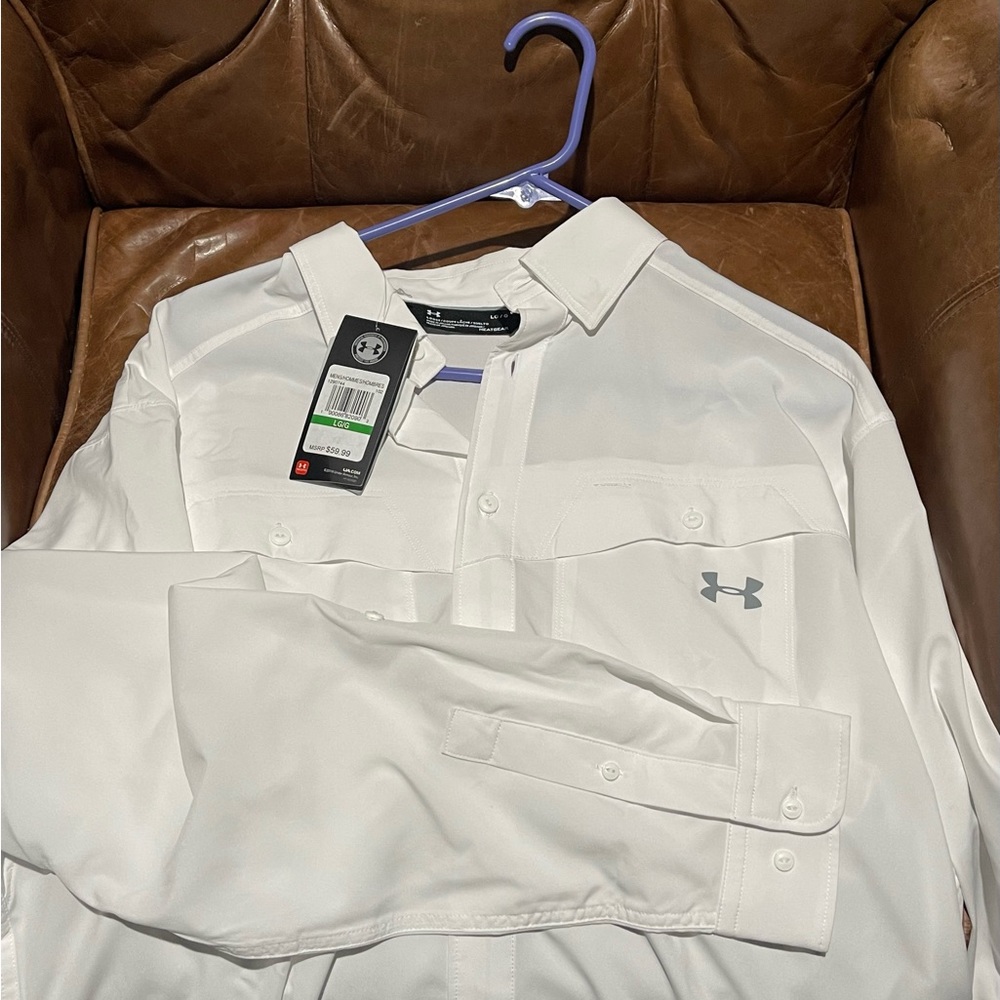 NWT UNDER ARMOUR long sleeve fishing shirt sz Large